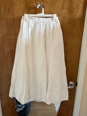 aerie White A-Line Midi Skirt